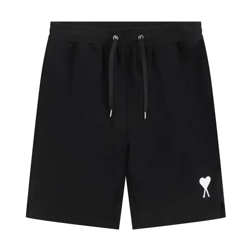 Amiri Heart Logo Shorts Black with White Heart