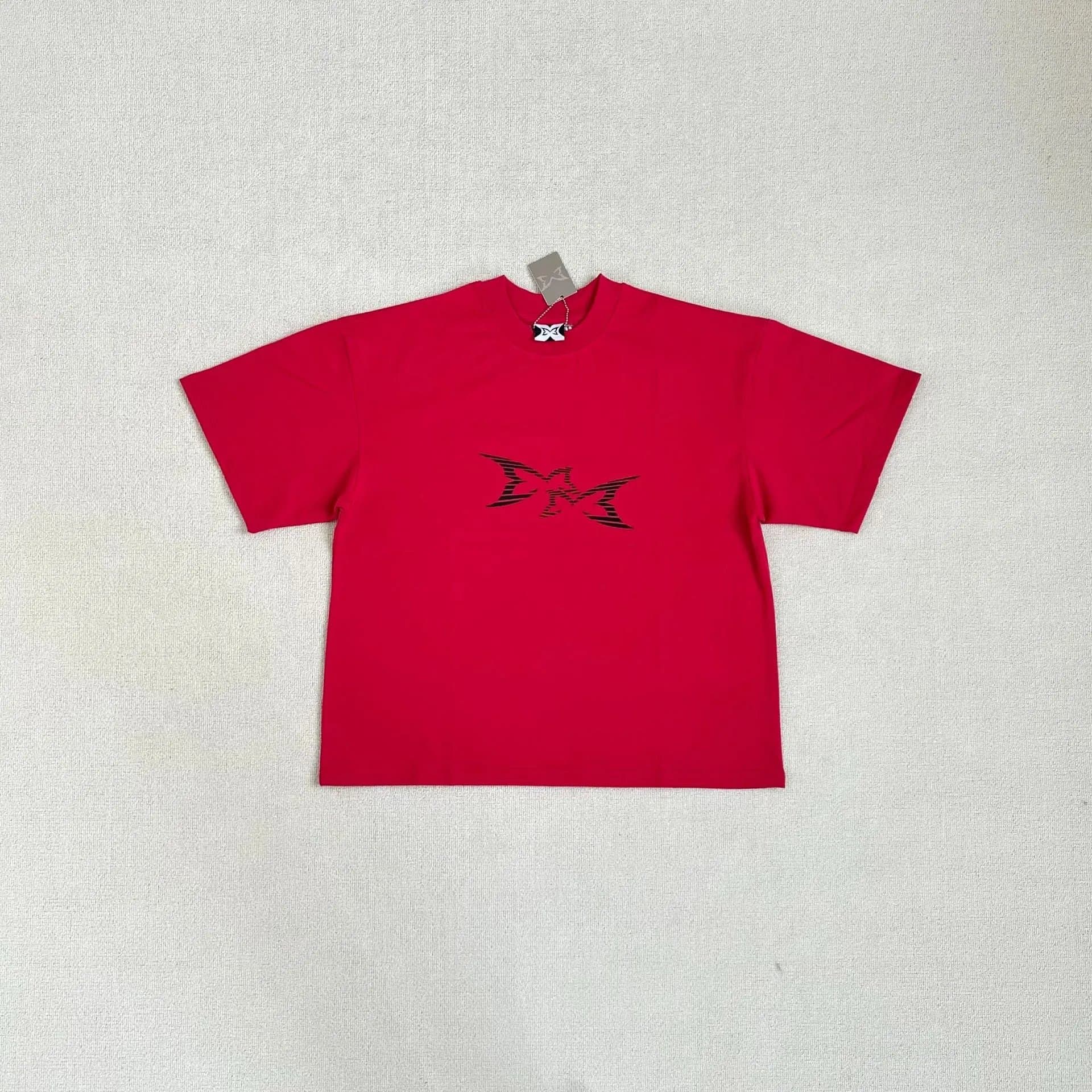 Short-Sleeve Button-Up Shirt Grid Check — 立体压花/红