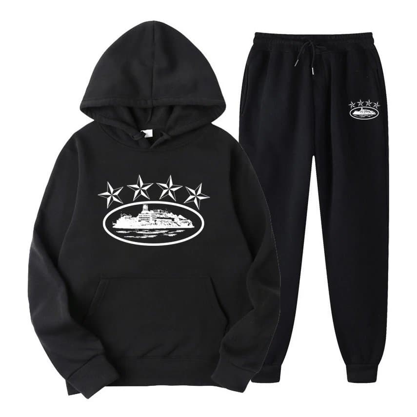 Travis Scott Hoodie and Joggers Set Cruise Ship Graphic