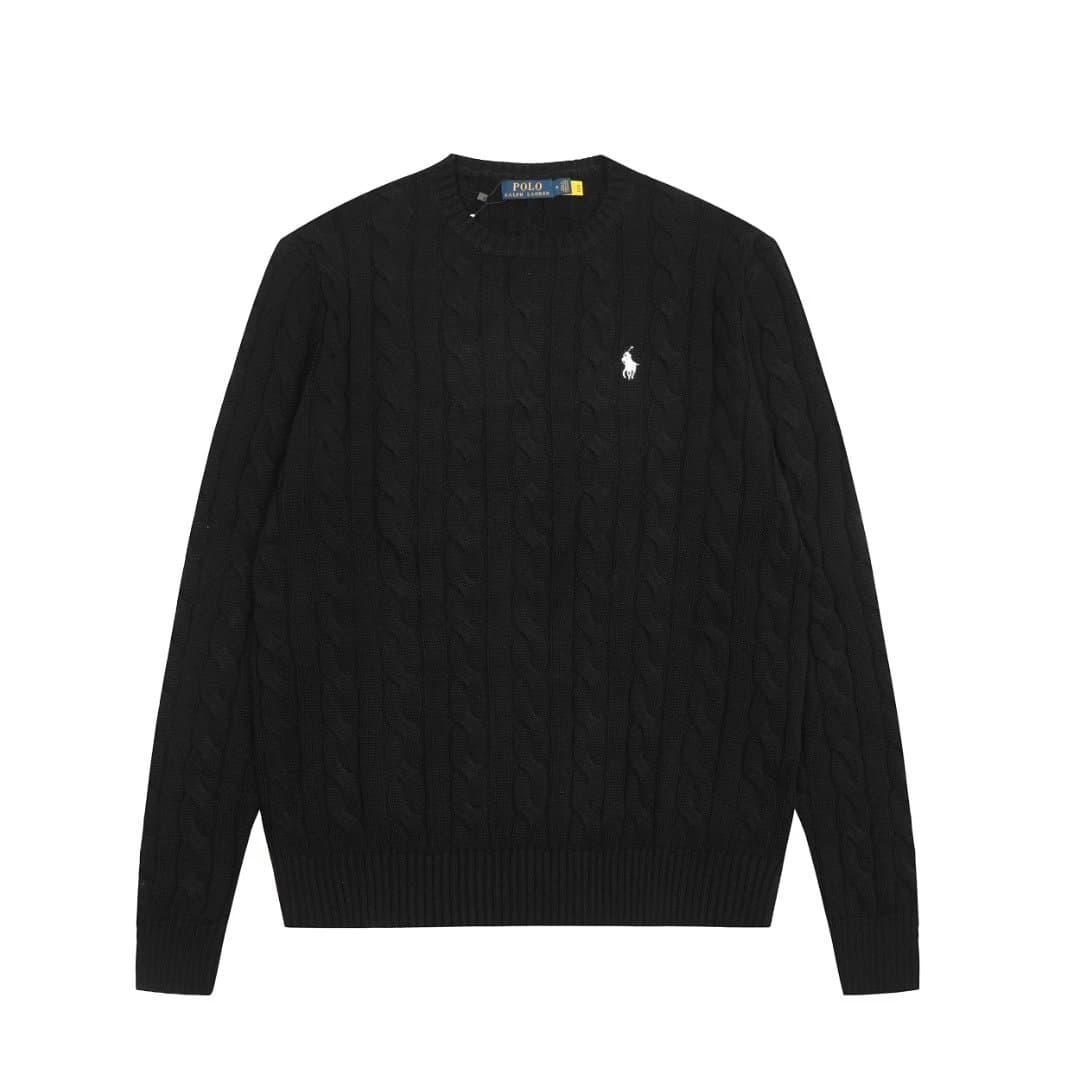 Polo Ralph Lauren Cable Knit Sweater Classic Fit — 黑色白标