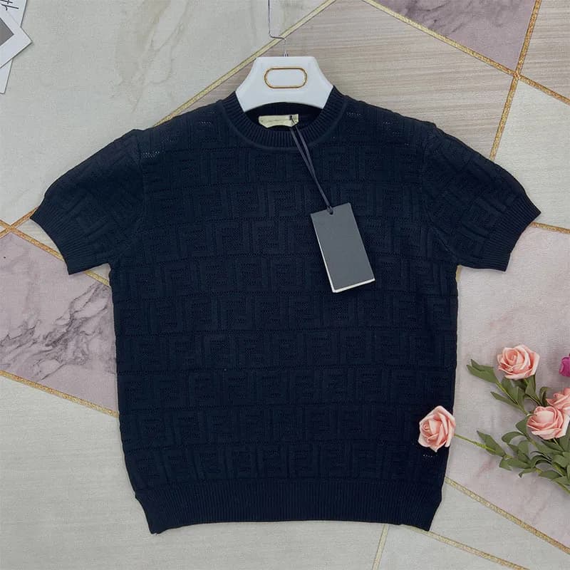 Fendi Knit Top FF Logo Intarsia