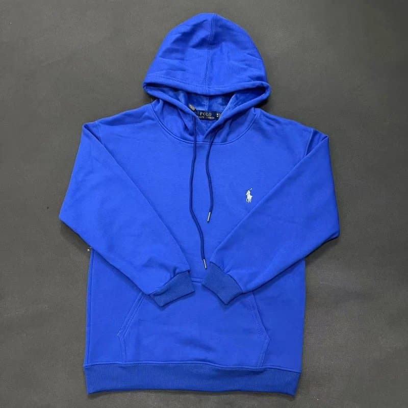 Polo Ralph Lauren Full-Zip Hoodie Heather Grey — 加绒套头款蓝色白标