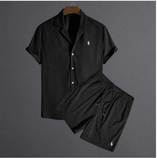 Polo Ralph Lauren Short Sleeve Shirt and Shorts Set Ribbed Texture