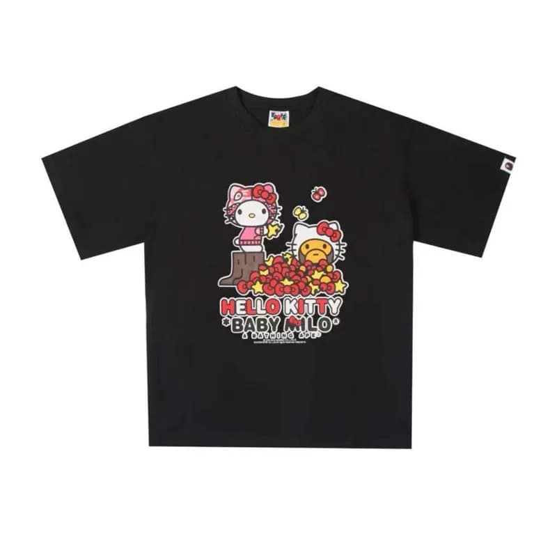 BAPE Graphic T-Shirt Hello Kitty x Baby Milo — 144 black powder
