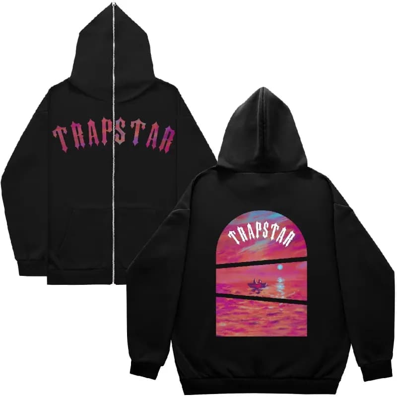 Trapstar Zip-Up Hoodie Sunset Graphic — 1