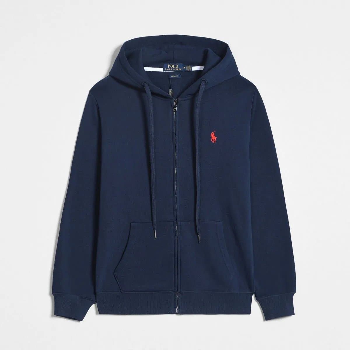 Polo Ralph Lauren Classic Fit Full-Zip Hoodie Solid White — 拉链宝蓝红