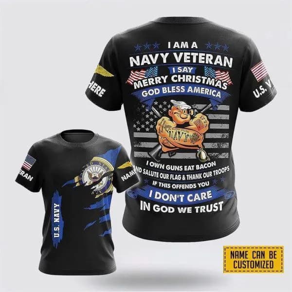 Navy Veteran Tee Patriotic Graphic