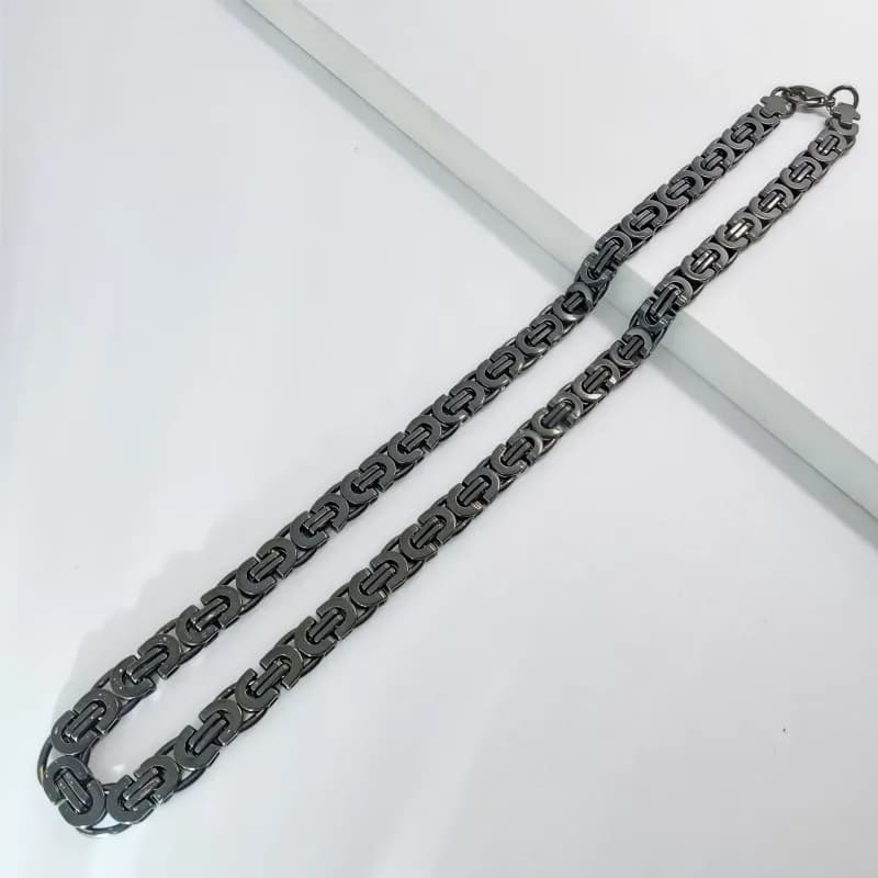 Chrome Hearts Link Chain Set Gold Tone — 黑色项链8mm*55cm