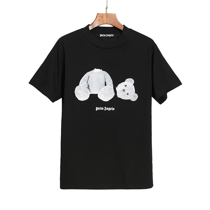 Palm Angels Graphic Tee Bear Flag Print — 2069 black