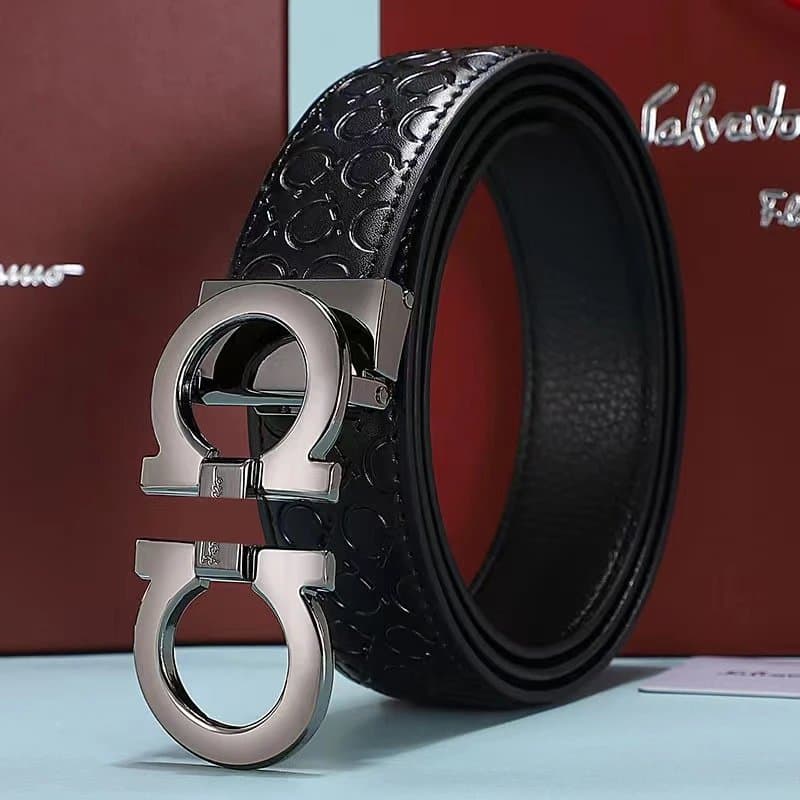 Ferragamo Gancini Belt Embossed Logo — 马蹄纹 枪扣