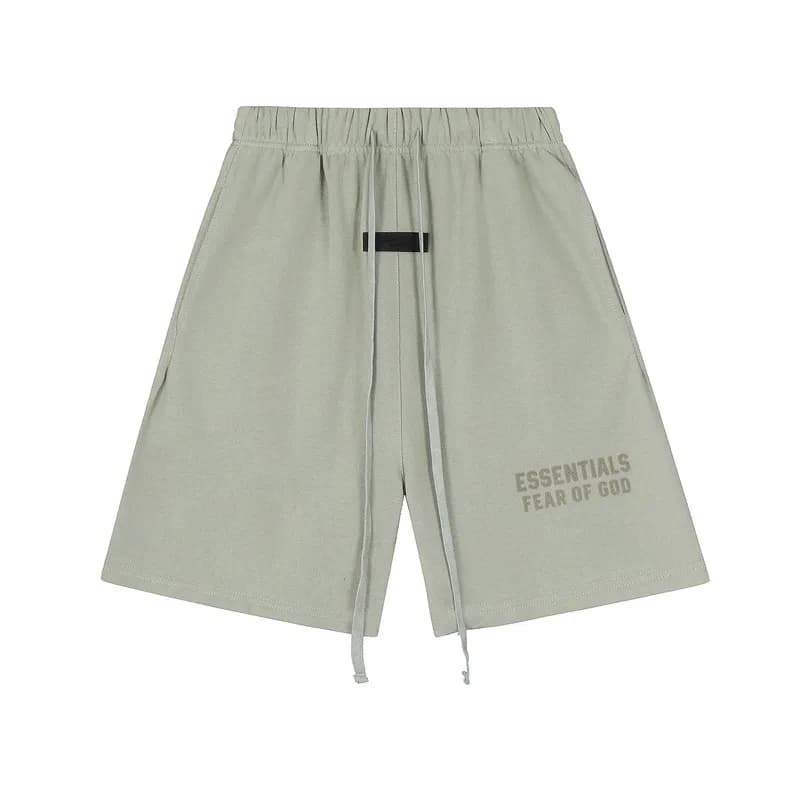 Fear of God Essentials Logo Shorts Essentials — A2310抹茶绿(植绒字母)