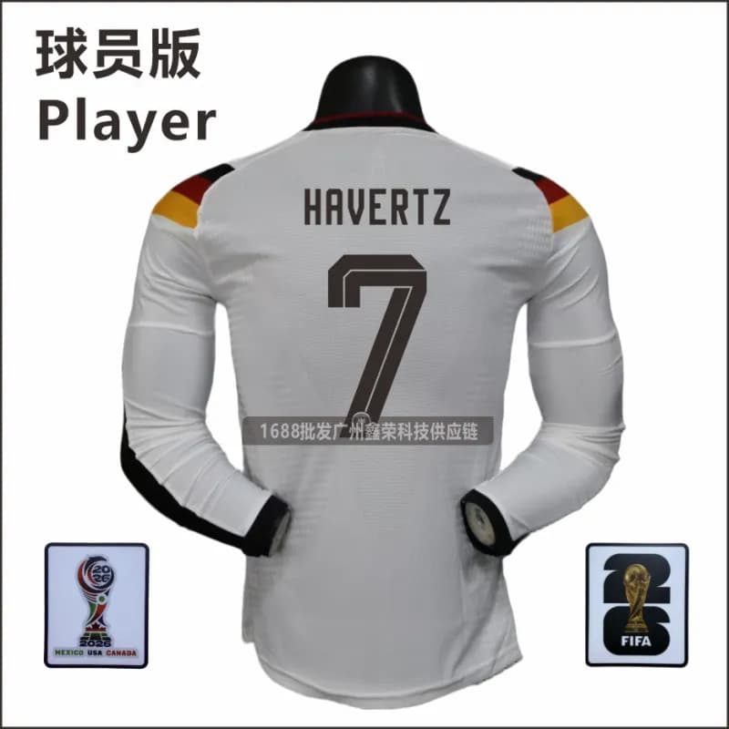 Adidas Germany Home Jersey Player Version — 长袖7号(带臂章)