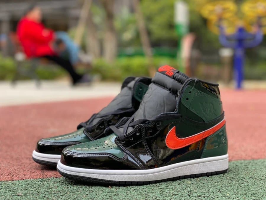 Air Jordan 1 High Shadow — 迈阿密 黑绿橙 漆皮 AV3905-038