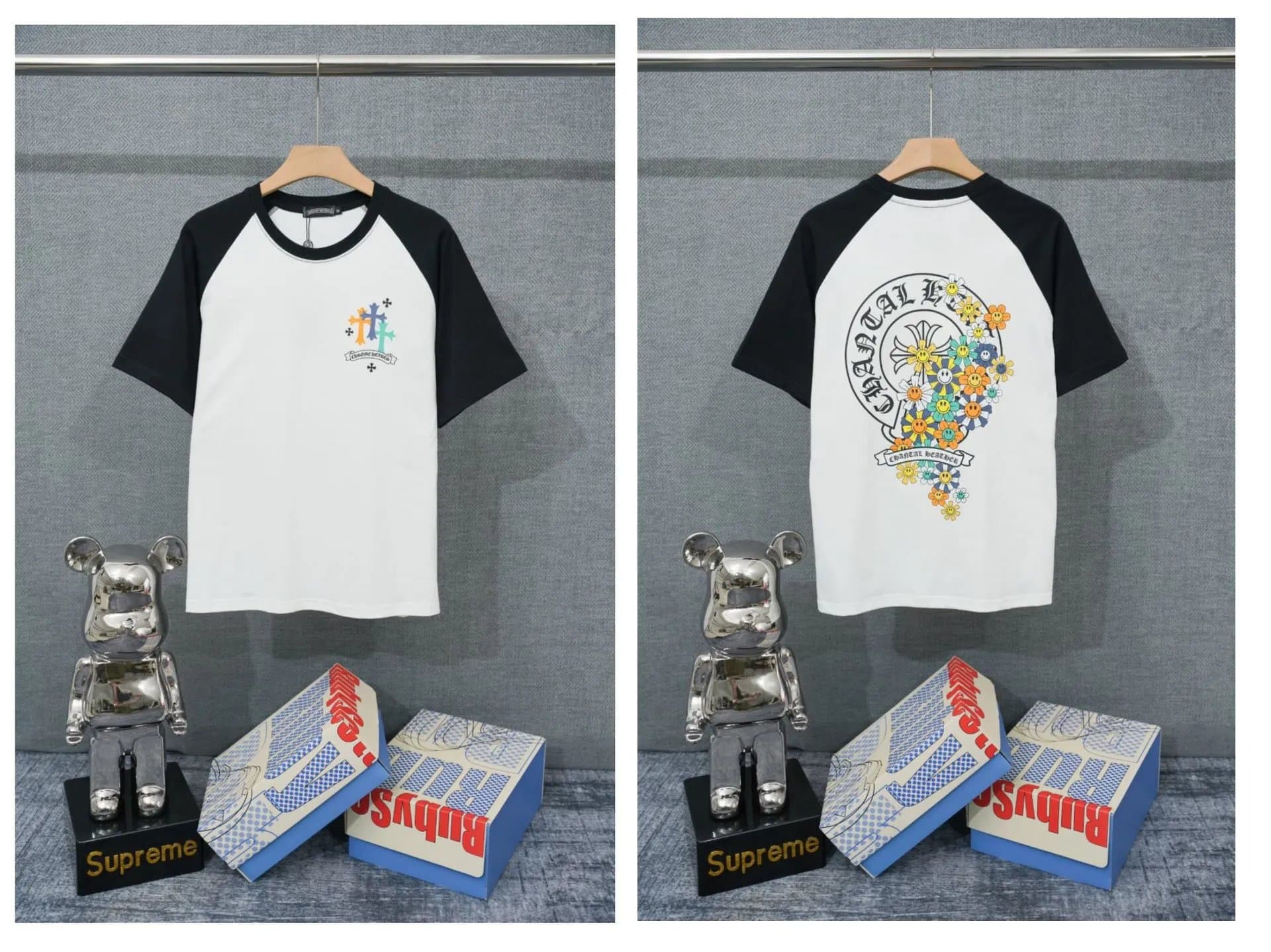 Chrome Hearts × Supreme Raglan T-Shirt American Flag Print — 23