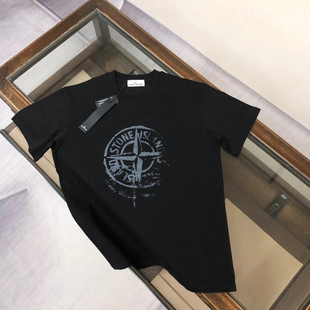 Stone Island Compass Logo T-Shirt Distressed Print