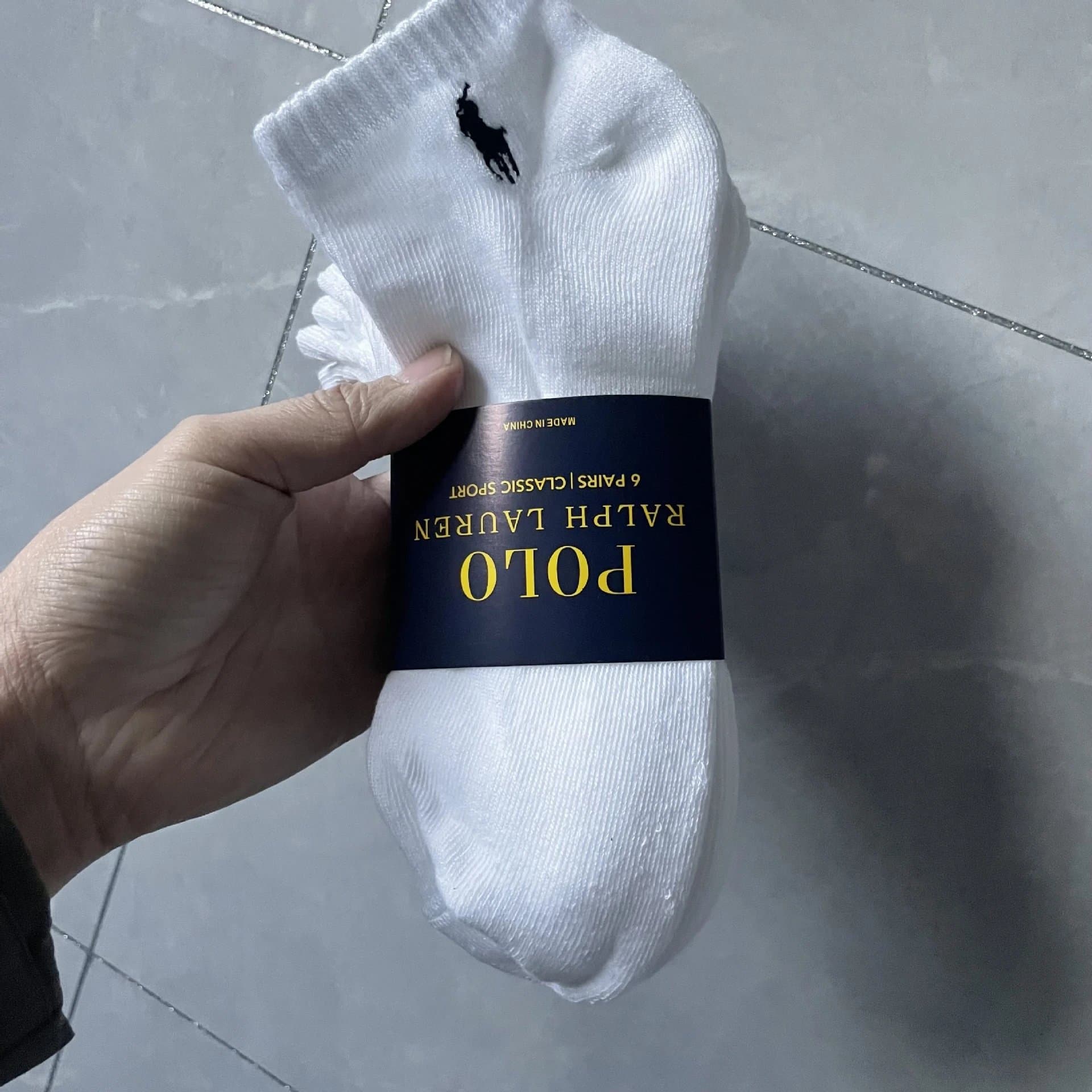Polo Ralph Lauren Technical Sport Socks 6-Pack — 均码 · SIX PAIRS 白色船袜【毛巾底】