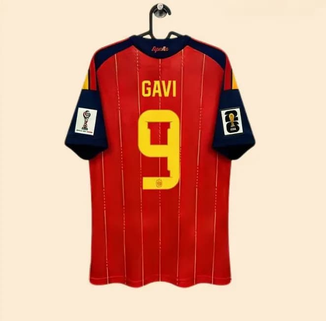 Spain National Team Home Jersey Gavi #9 2022 World Cup