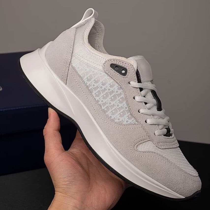 Chunky Sneaker Mesh and Suede — B25浅灰白