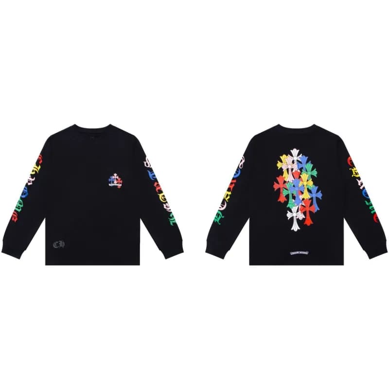 Raglan Long Sleeve Tee Chrome Hearts Crest — 8003 black
