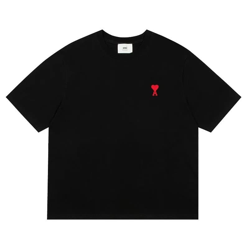 AMI Paris T-Shirt Heart Logo Patch — 黑色1