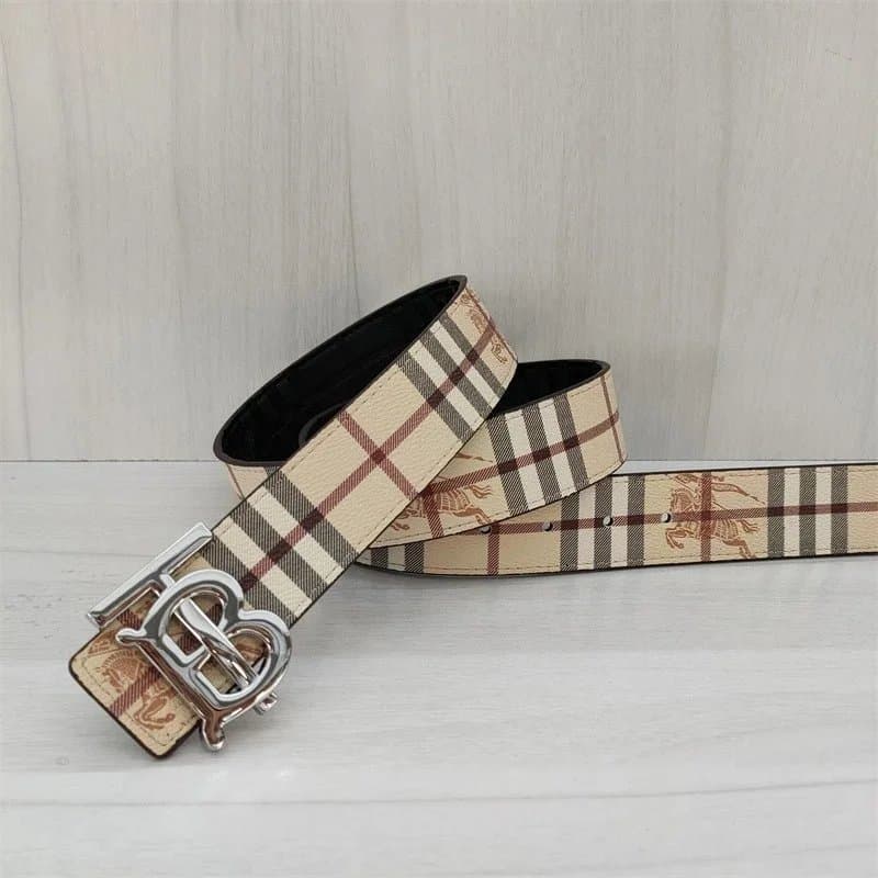 Burberry Monogram Belt Check Print — 上TB杏花银扣