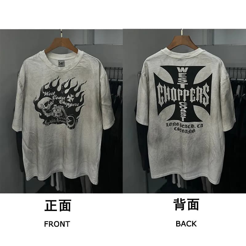 BAPE T-Shirt Choppers Cross Logo — 脏白色【骷髅摩托】
