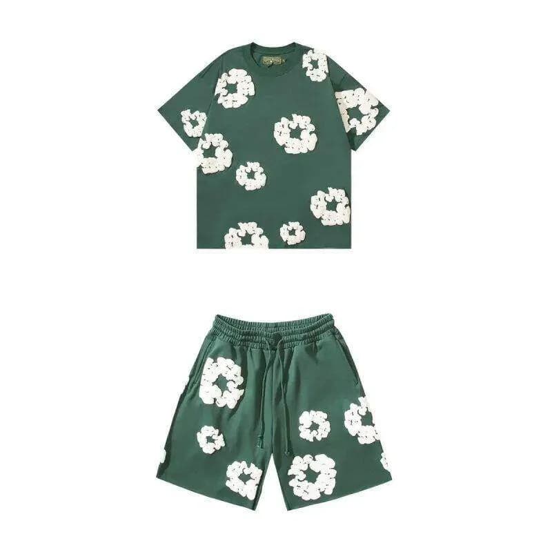 Balenciaga Floral Print Set 3D Flower Appliqué