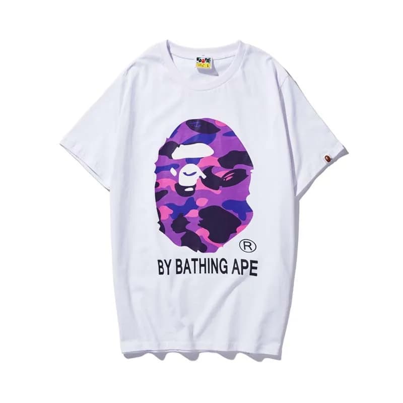 BAPE Short-Sleeve Tee Ape Head Logo — 711白紫