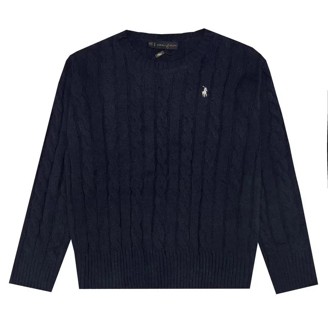 Polo Ralph Lauren Cable Knit Sweater Heather Grey — 黑色毛衣