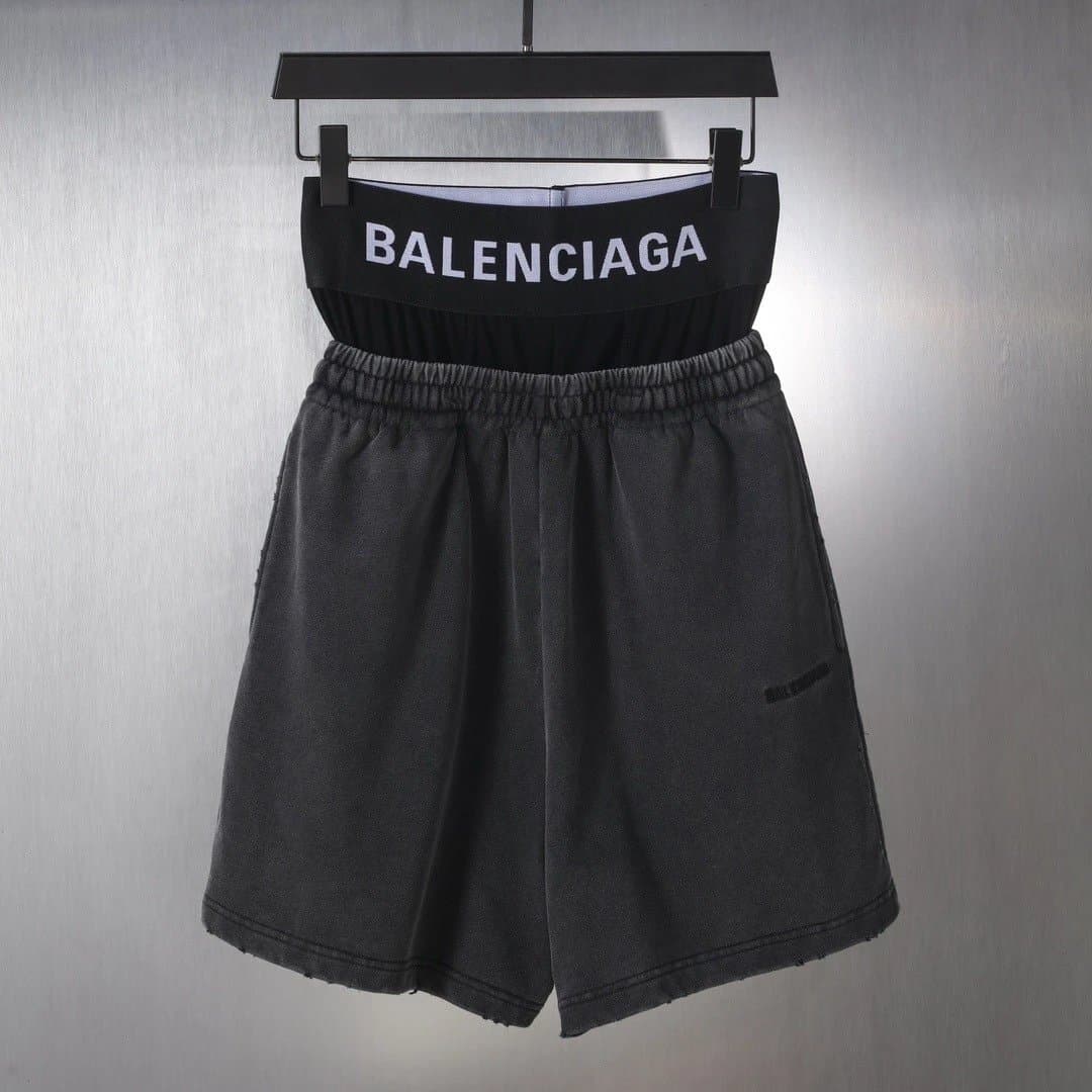Balenciaga Logo Shorts Black Waistband — 2