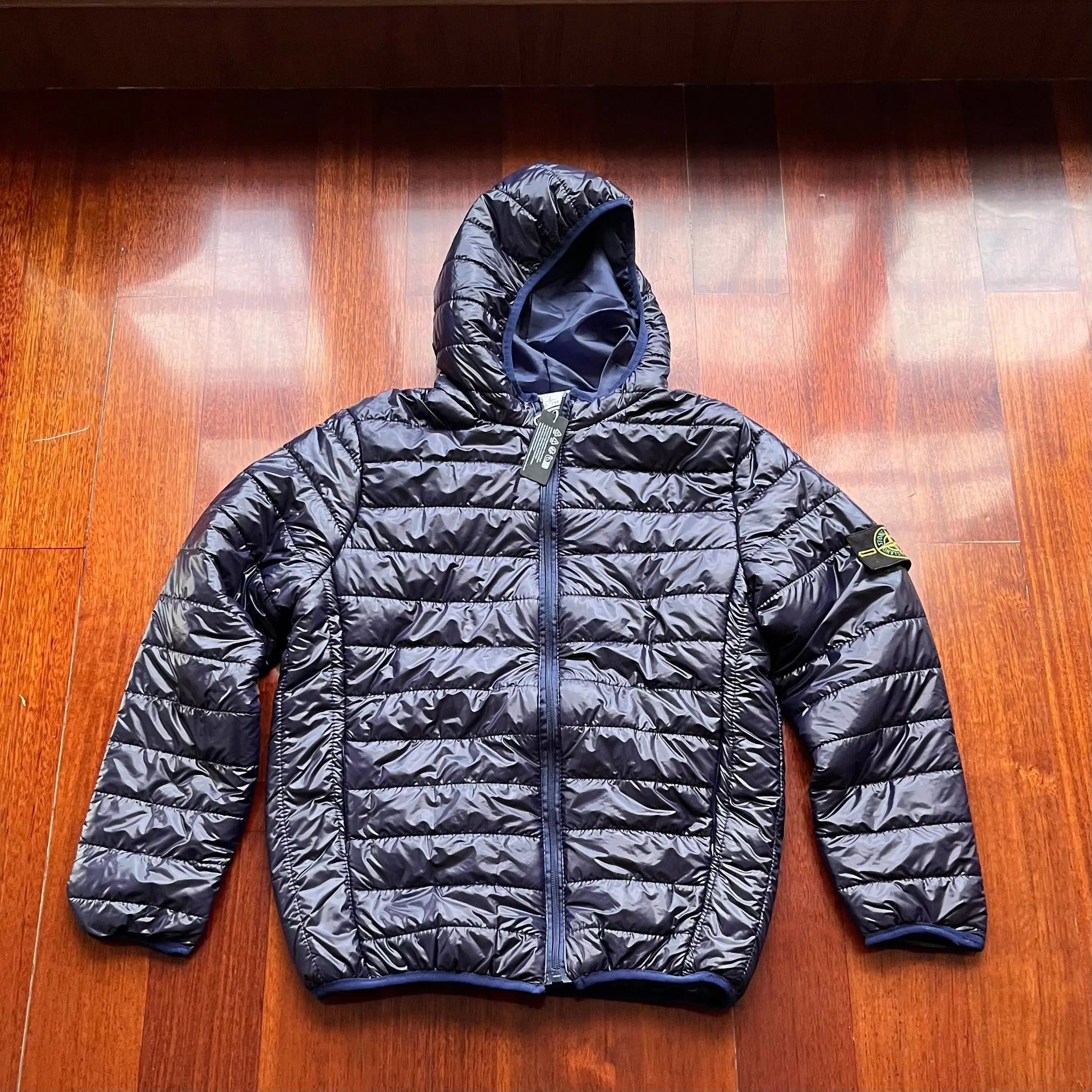 Stone Island Hooded Quilted Jacket Navy — 1