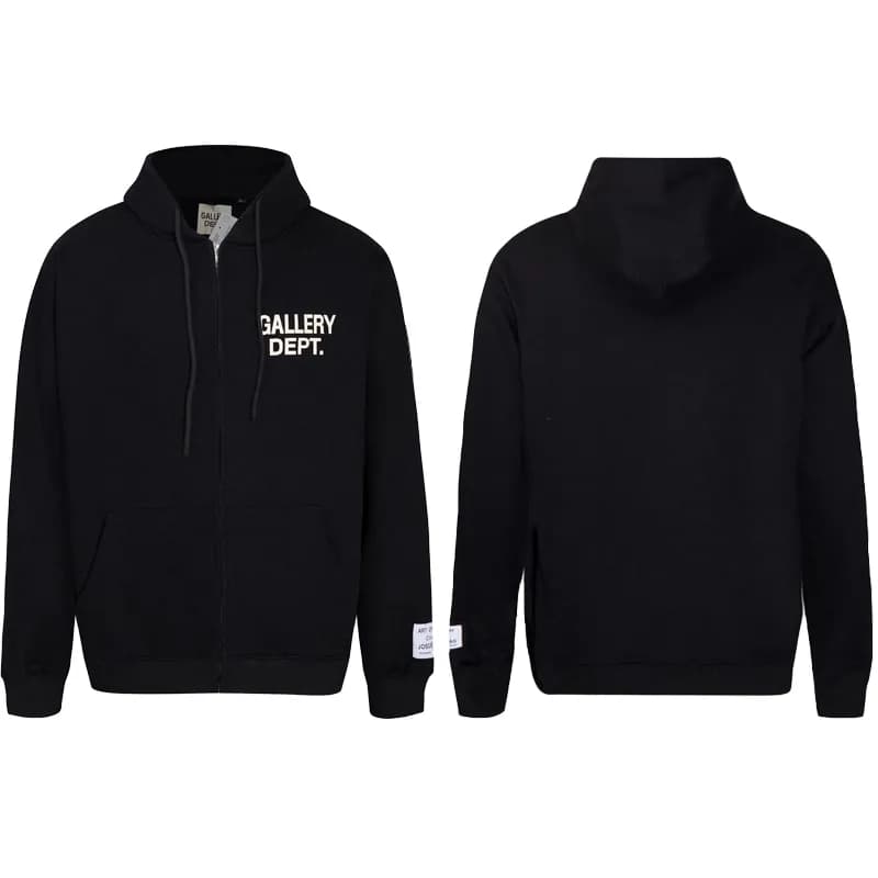 Gallery Dept. Zip-Up Hoodie Tie-Dye — 931 black