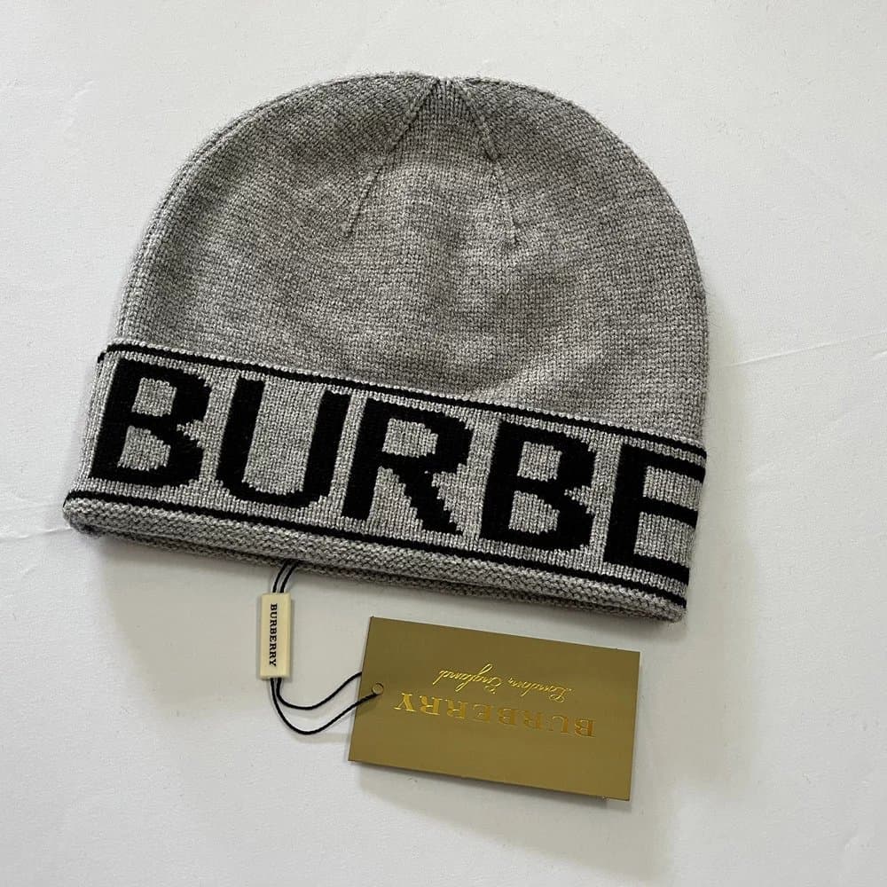 Burberry Logo Beanie Contrast Logo — 209# 灰色