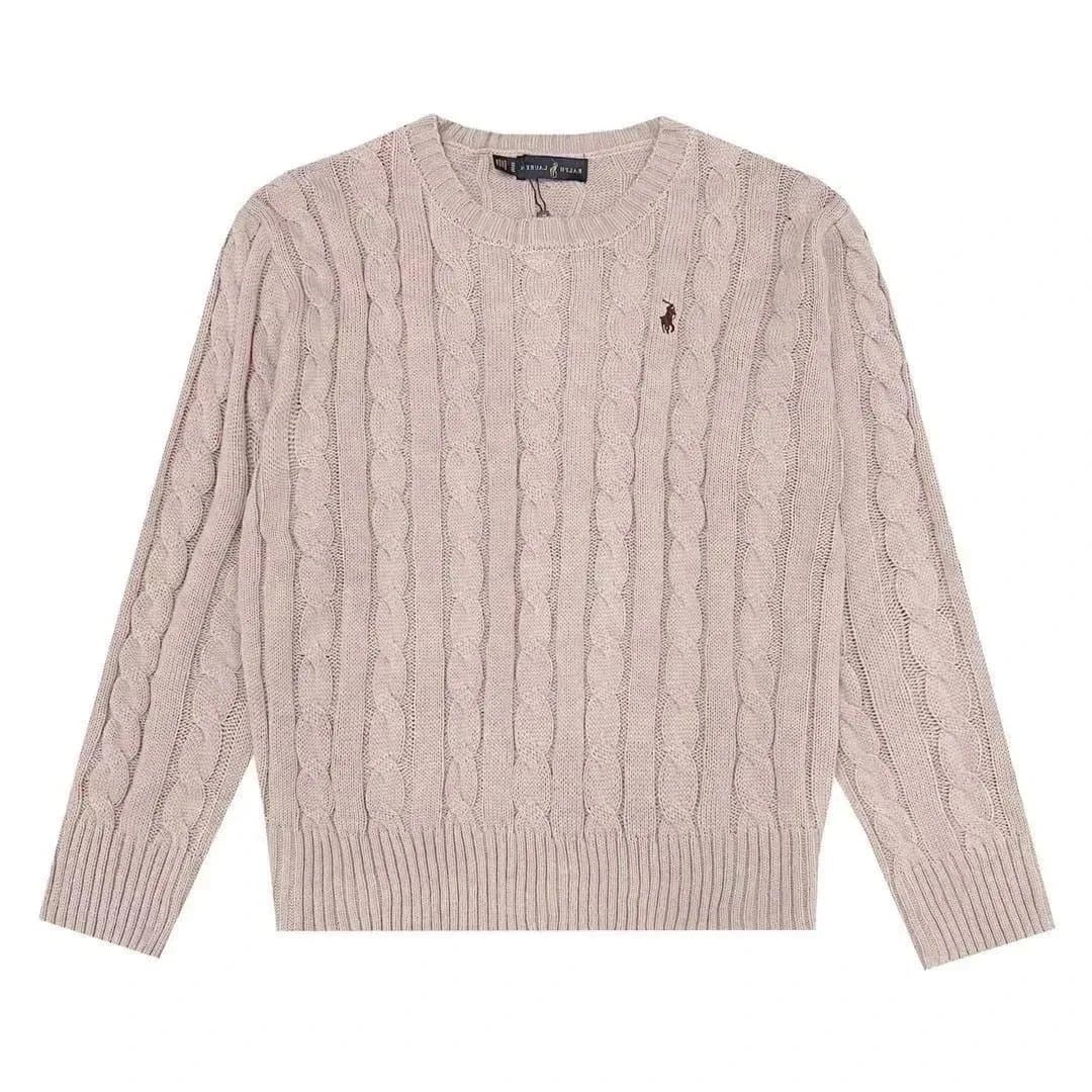 Polo Ralph Lauren Cable Knit Sweater Heather Grey — 棕色毛衣