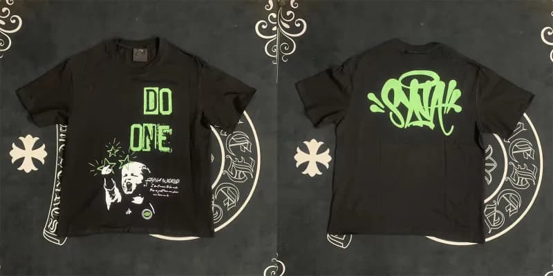 Graphic Tee Sp5der Logo Print — SY02 黑