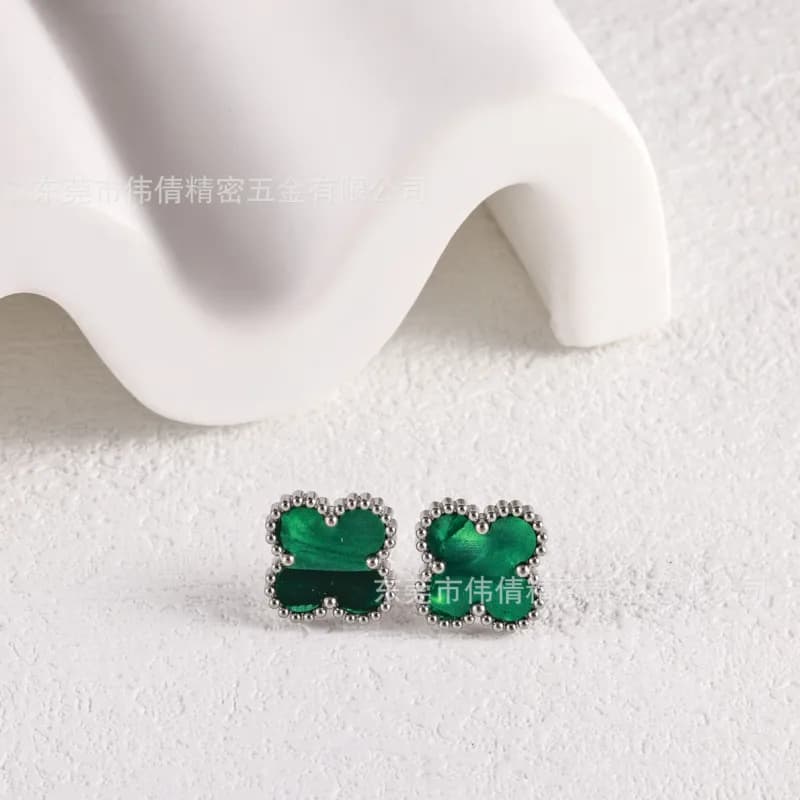 Van Cleef & Arpels Alhambra Earrings Malachite