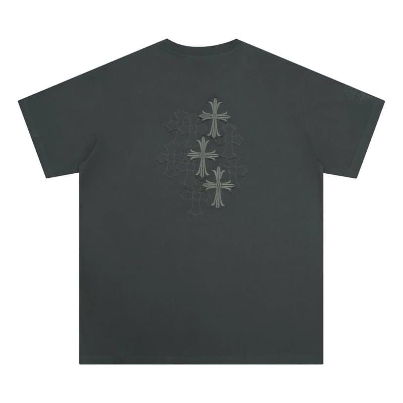 Chrome Hearts Cross Logo Tee Triple Cross Back Print — 6020灰