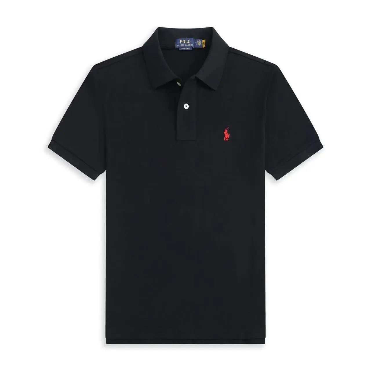 Polo Ralph Lauren Polo Tee Custom Slim Fit — 黑红色polo短袖