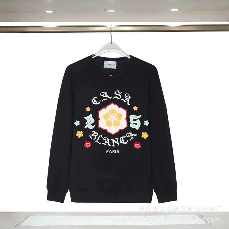 Casablanca Crewneck Sweatshirt Floral Embroidered