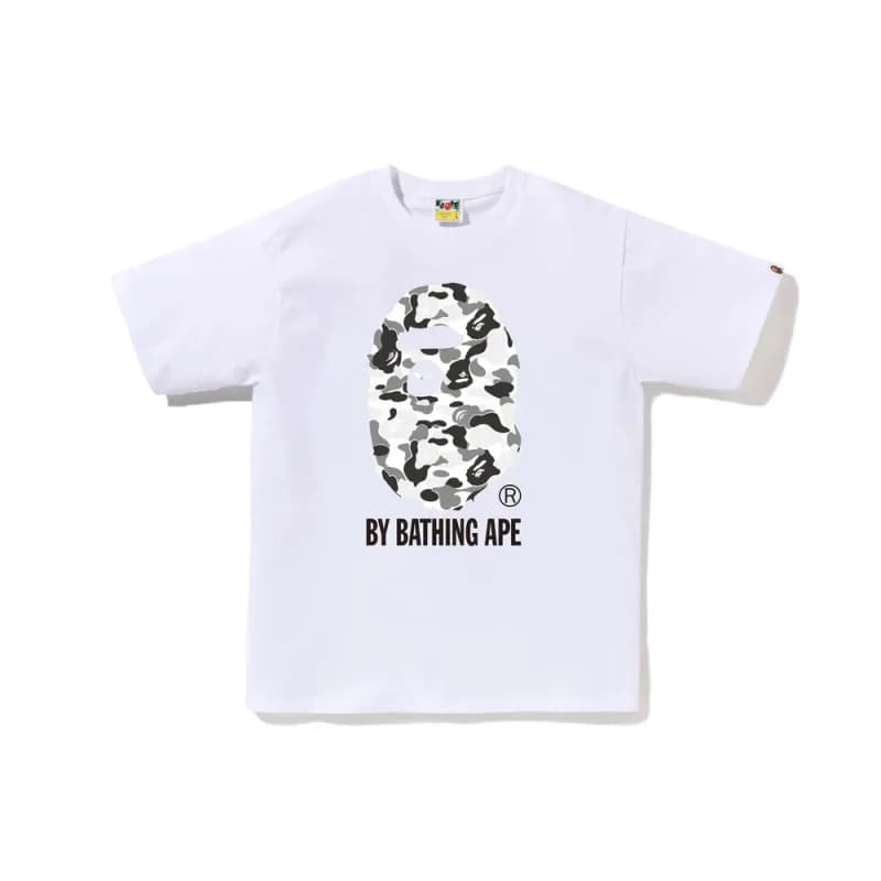 BAPE Short Sleeve Tee Ape Head Logo — 730白灰