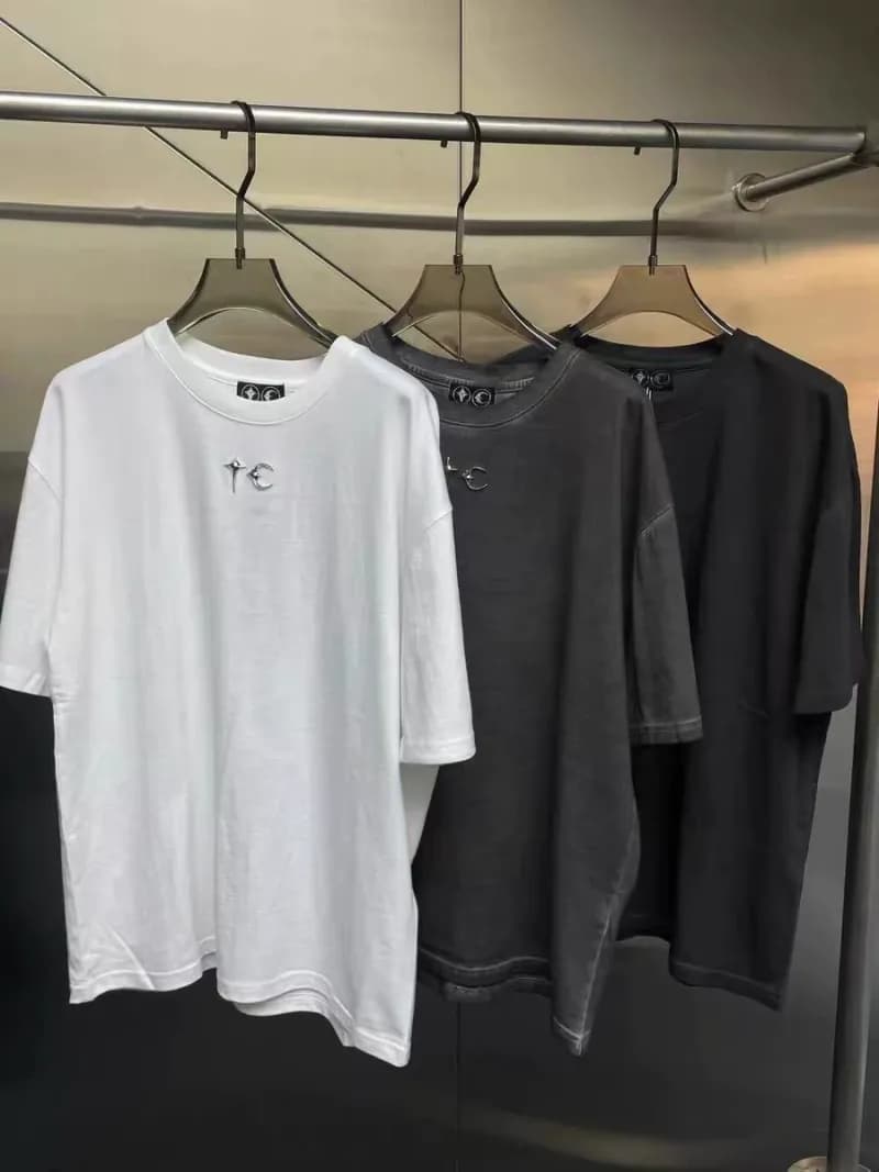 Chrome Hearts Short-Sleeve T-Shirt Cross & Moon Embroidery — 黑色基础款