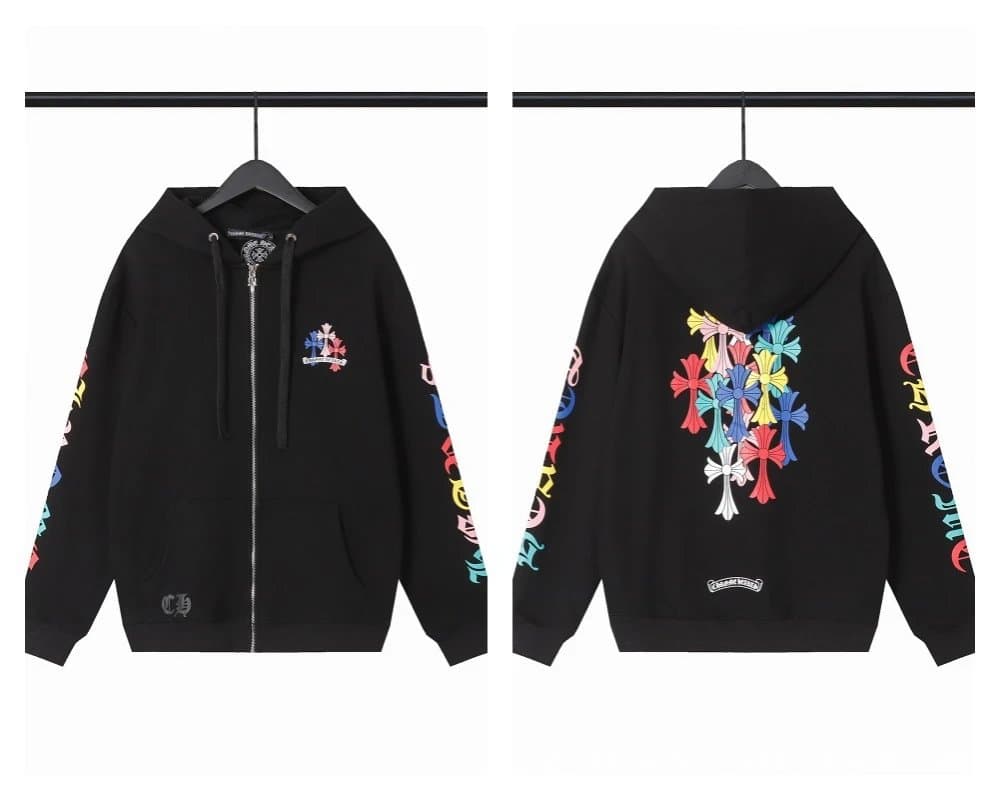 Chrome Hearts Zip-Up Hoodie Multi-Logo Print — 22