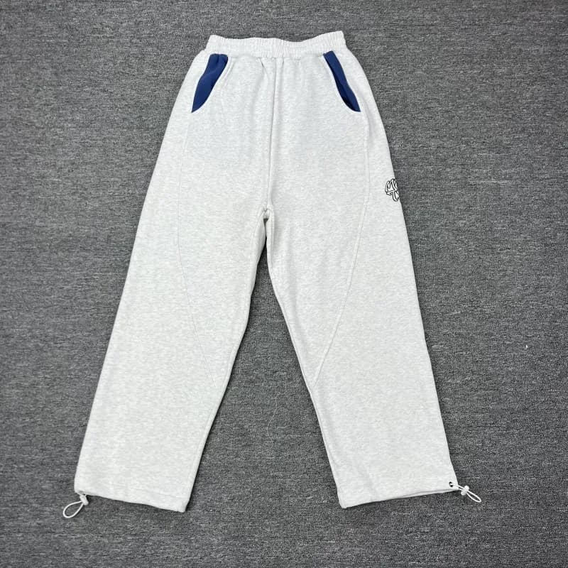 Nike Track Pants Heather Grey with Navy Panels