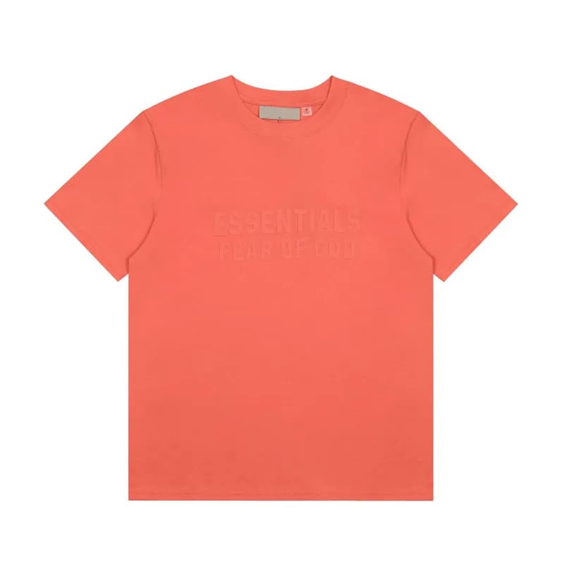 Fear of God Essentials Essentials Tee Metallic Logo — 2310短袖珊瑚红