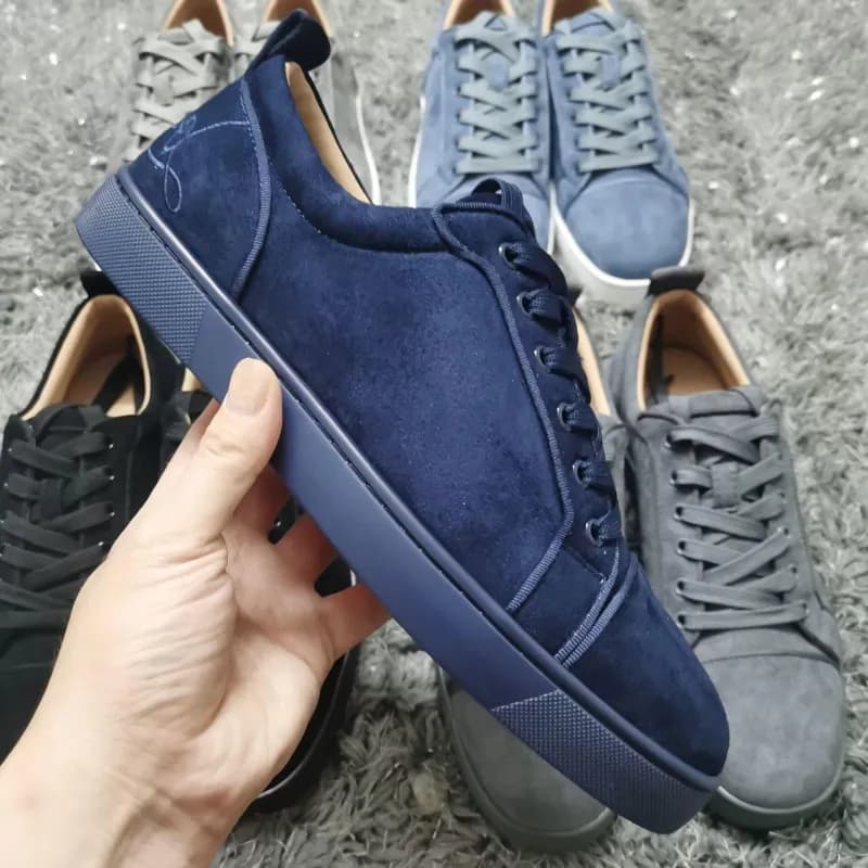 Christian Louboutin Louis Junior Black Suede — 蓝色