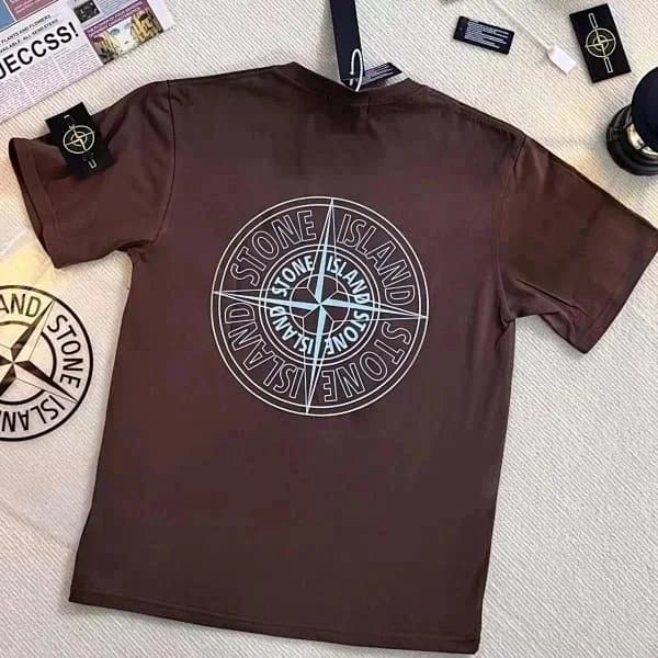 Stone Island Compass Logo T-Shirt Brown