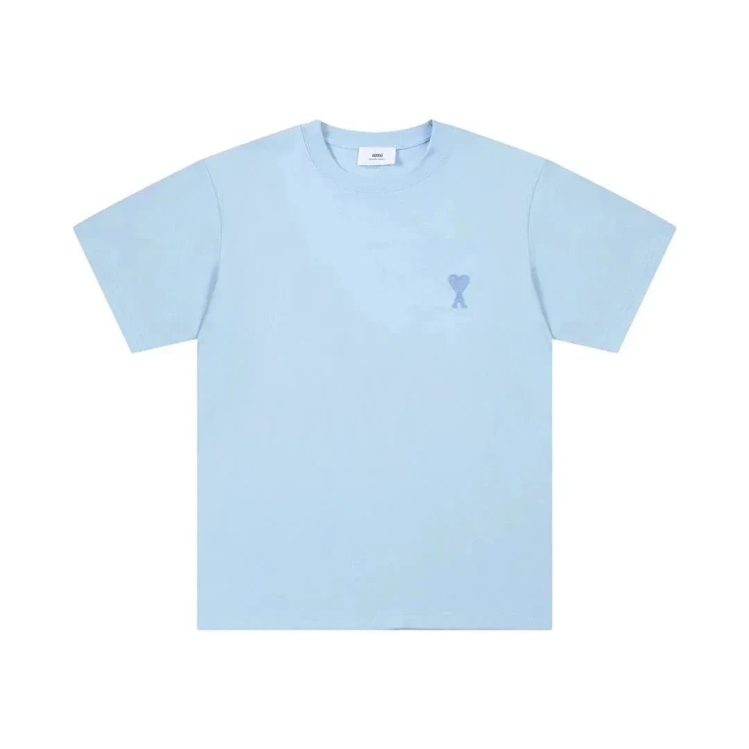 AMI Paris T-Shirt Heart Logo Patch — 蓝蓝