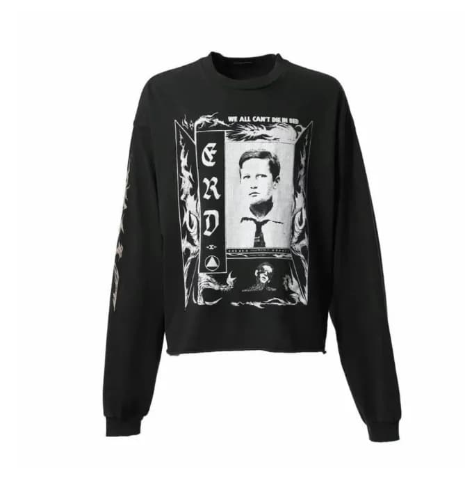 Off-White Long-Sleeve Tee Eternity and Time Print — 8748