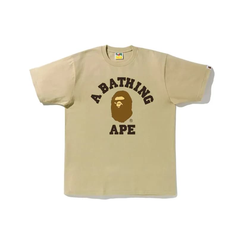 BAPE Ape Head Tee Spray Paint Ape — 740# 杏色