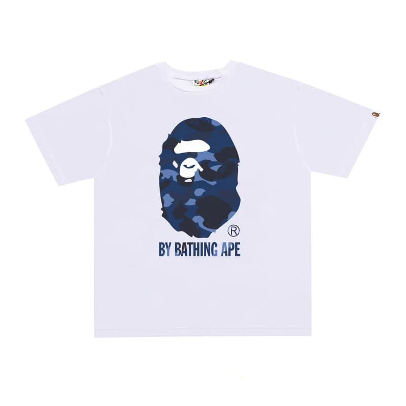 BAPE Graphic Tee Camouflage Ape Head — D081白蓝色
